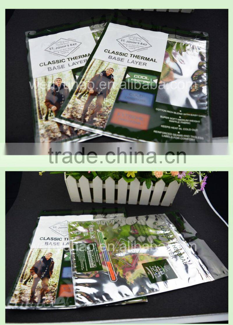 factory price custom zipper plastic packing bag with tear notch / high quality gravure printing pouch