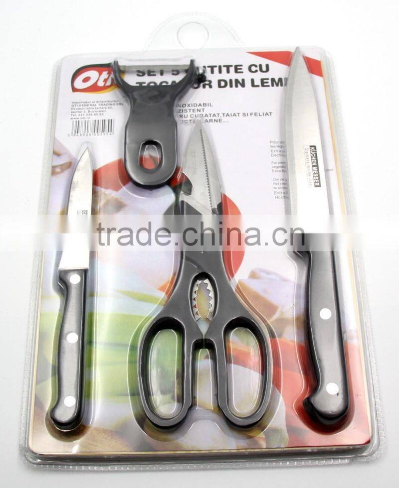 common use kitchen tools:multi-purpose Wooden Cutting Board With Stainless Steel Knife