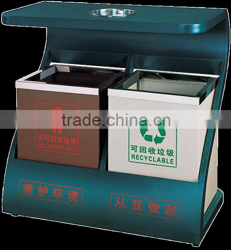 Indoor square ground stand dustbin with ash barrel