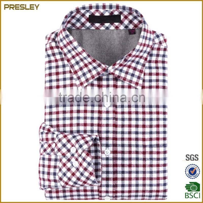 Wholesale fashion long sleeve designer check plaid button down shirts for men