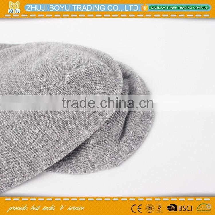 BY-160404 Hot sale men plain ankle cotton sport socks colored heel and toe custom