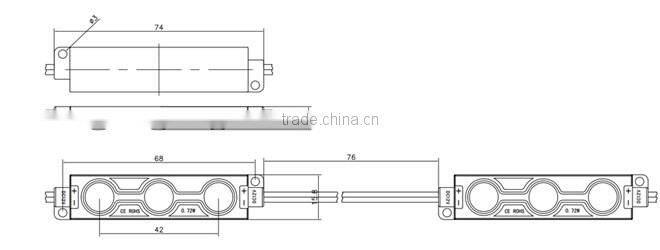 high brightness 3 smd 5050 lens led green laser module for bar