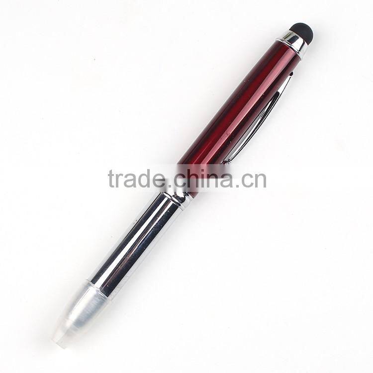 High quality metal led torch light pen customized logo ball pen with led light promotioal led light ballpoint pen