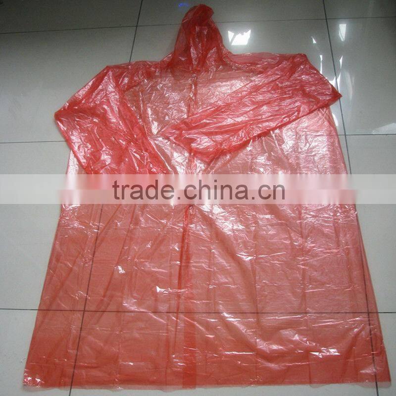 clear colorful disposible pe rainwear