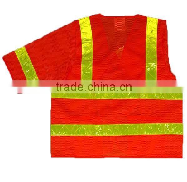 New Style Safety Vest With Pouch Adults Safety Vest En471 Short Sleeves Mesh Fabric Vest
