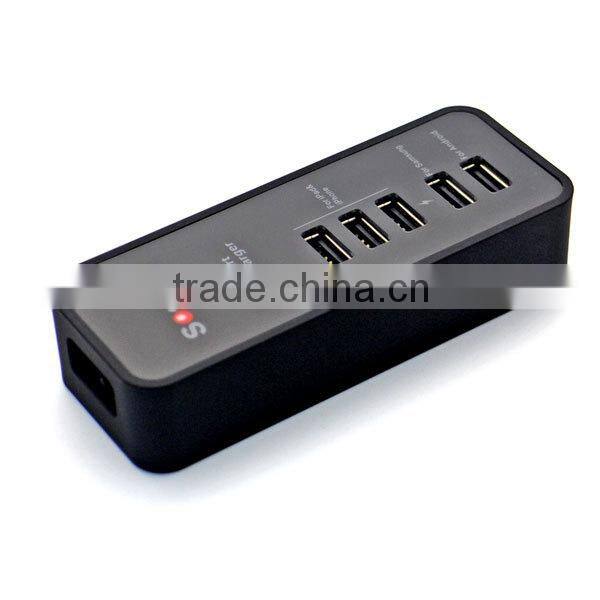 Soshine New 6A 5 Port USB Portable Travel Charger Rapid Charger for iPhone iPad Android Devices 5 port usb charger