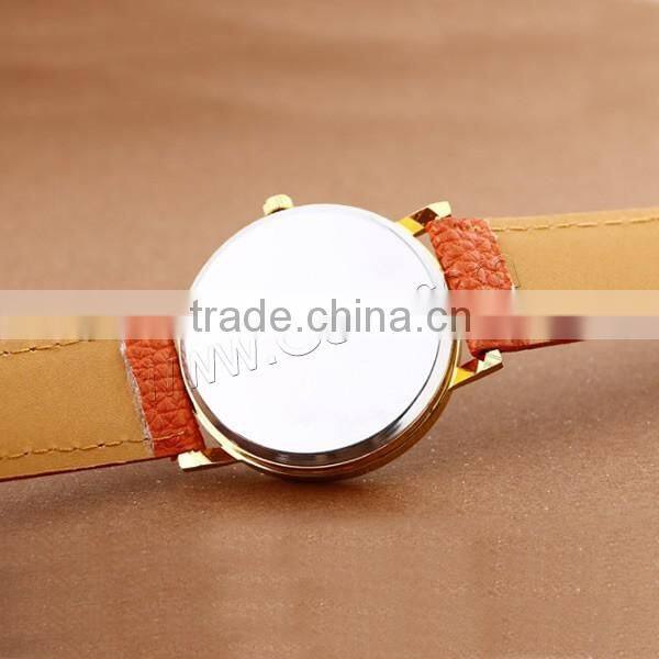 European Style Black Leather Women Wrist Watch Customized PU wrist watch oem