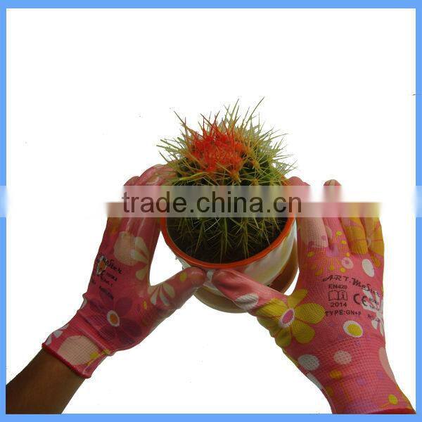 CE approved 13g nylon popular print gloves for General handing