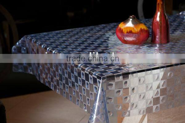 waterproof Yellow EVA film for table protector,vinyl crystal tablecloth