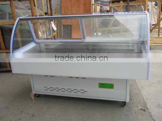 Hot sales Commercial glass display fresh meat freezer showcase
