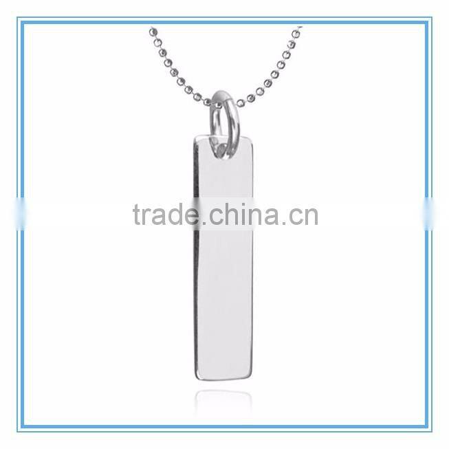 Long Plain Engraving Available Dog Tag Necklace