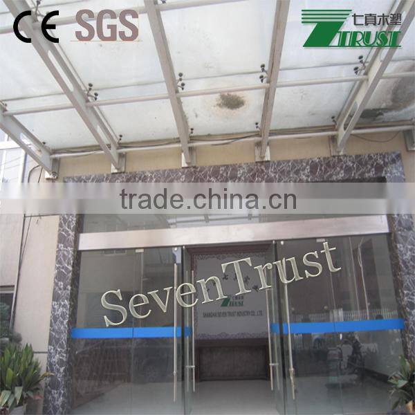 outdoor Anti-UV Wood Plastic Composite pergola with steel insert, beautiful beam corner