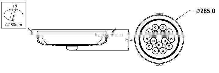 Slim 10 inch 36W Ceiling-mounted LED Spotlighting Downlight