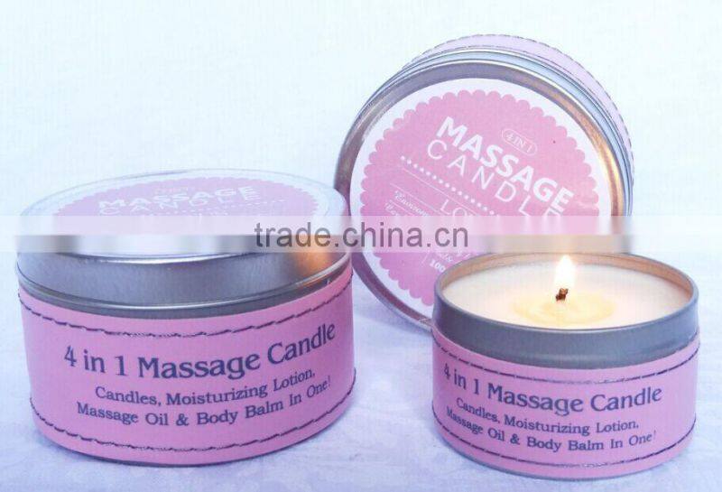 Aroma fragrance factory price natural essential oil massage candle in bulk
