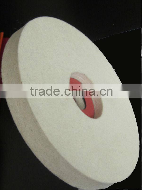white with pallets of polishing disc