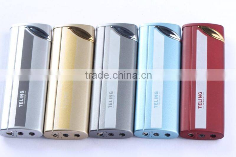 Unique design green flame metal lighter with a leaf shape decoration