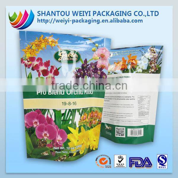 custom printed square bottom flower seed packaging doypack packaging