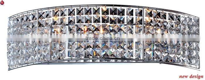 contemporary four crystals wall lights for decoration with chrome backplate