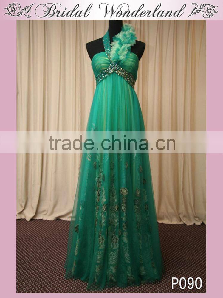 Decent puffy satin and chiffon bridesmaid dress