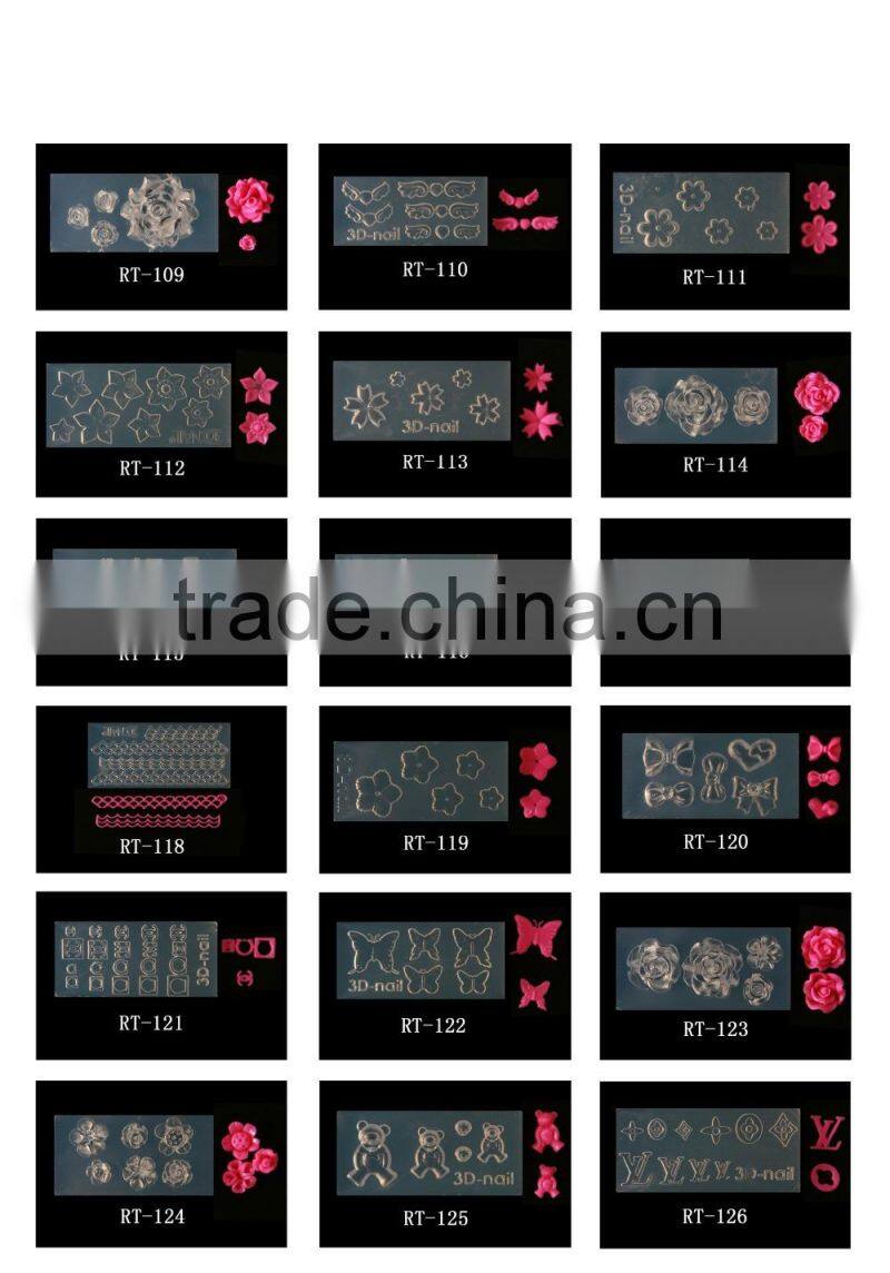 2016 popular practical silica gel material nail 3D mold for DIY nail decoration