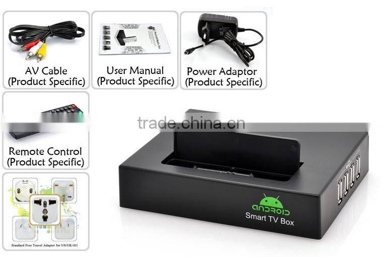 Allwinner A20 Android 4.2 IPTV box pre-install XBMC & Miracast & WIFI set top box USB & VGA& HDMI & AV output supported