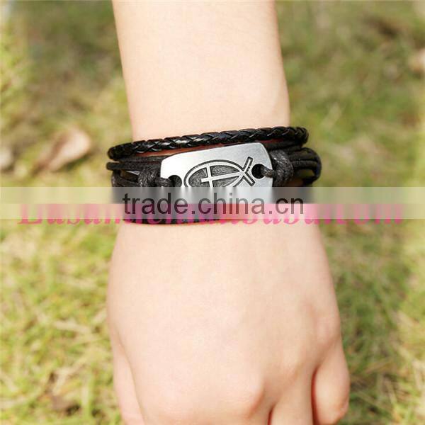 Fashion wrap bracelets leather treaty bracelets