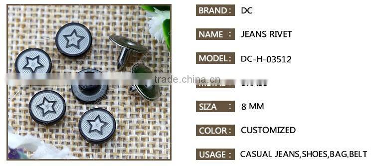 Fashion Jeans Metal Denim Rivets Black Rivet