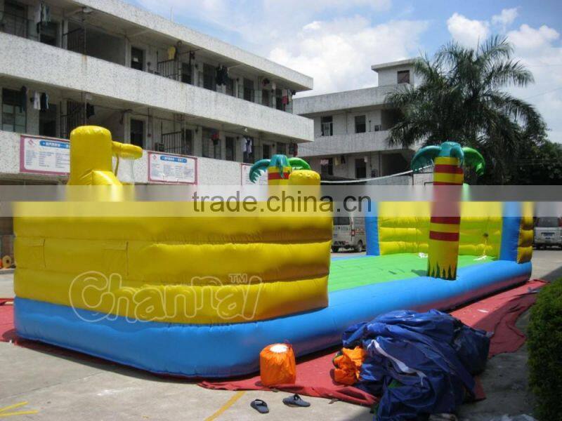 2-in-1 Sports field bungee run giant inflatable volleyball court for sale