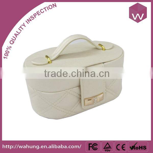 Handmade Pink Double-deck Mirrored Jewelery Packaging Box Handle Mirror Jewelery Case Wholesale