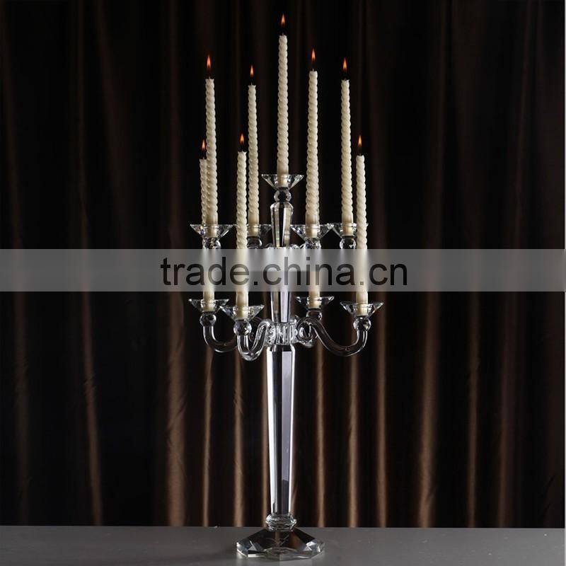 New!!!cheap newest design 9arms crystal candle holder