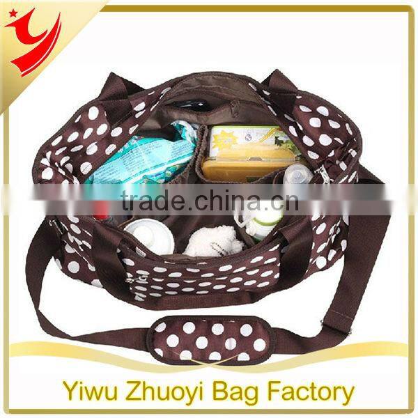 2015 New Waterproof Mummy Bag with Many Pockets and Dots Print