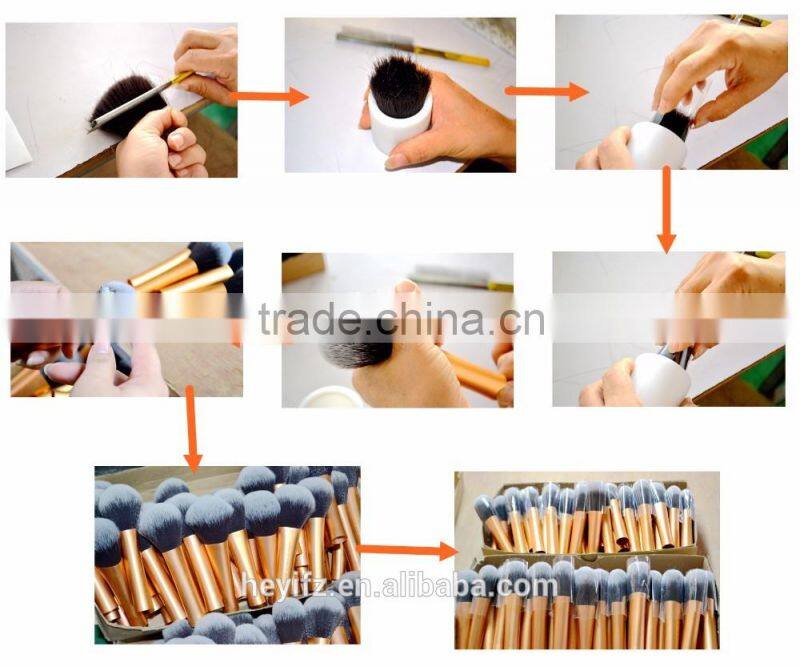 Hot Selling Synthetic Hair Wooden Handle Travelling Cruelty Free 7PCS Blue Makeup Brush Set