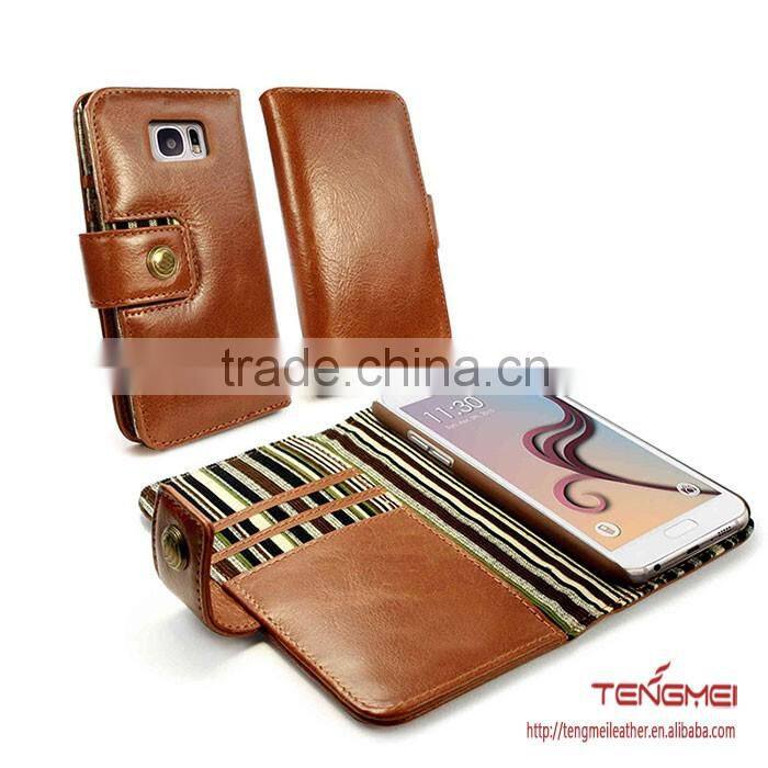 genuine vintage leather wallet case for Samsung Galaxy S7