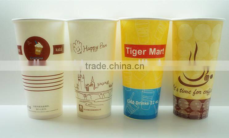 Cold Drinking Disposable 20oz Single Wall Paper Cups