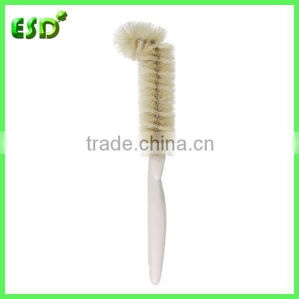 ESD Short Handle Boar Bristle Curve Cup and Bottle Cleaner Brush