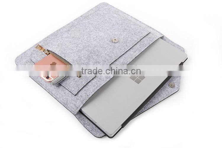 Accept small order fashion multifunction slim felt tablet bag with zipper for ipad