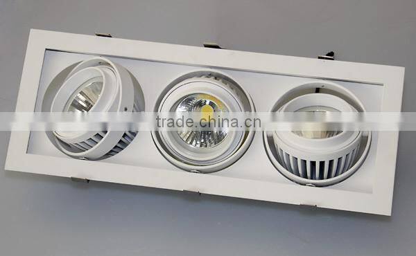 20w 30w 40w 60w 90w adjustable recessed rectangle led grille light