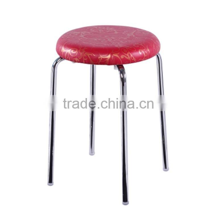 TDC-189 QVB JIANDE TONGDA ANY COLOR ROUND PU SEAT METAL LEG STOOL