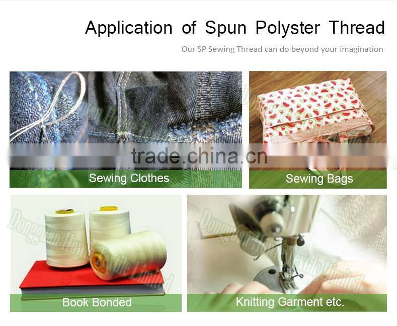 colorful 100% polyester HT sewing thread with bobbin/tube/cone for household