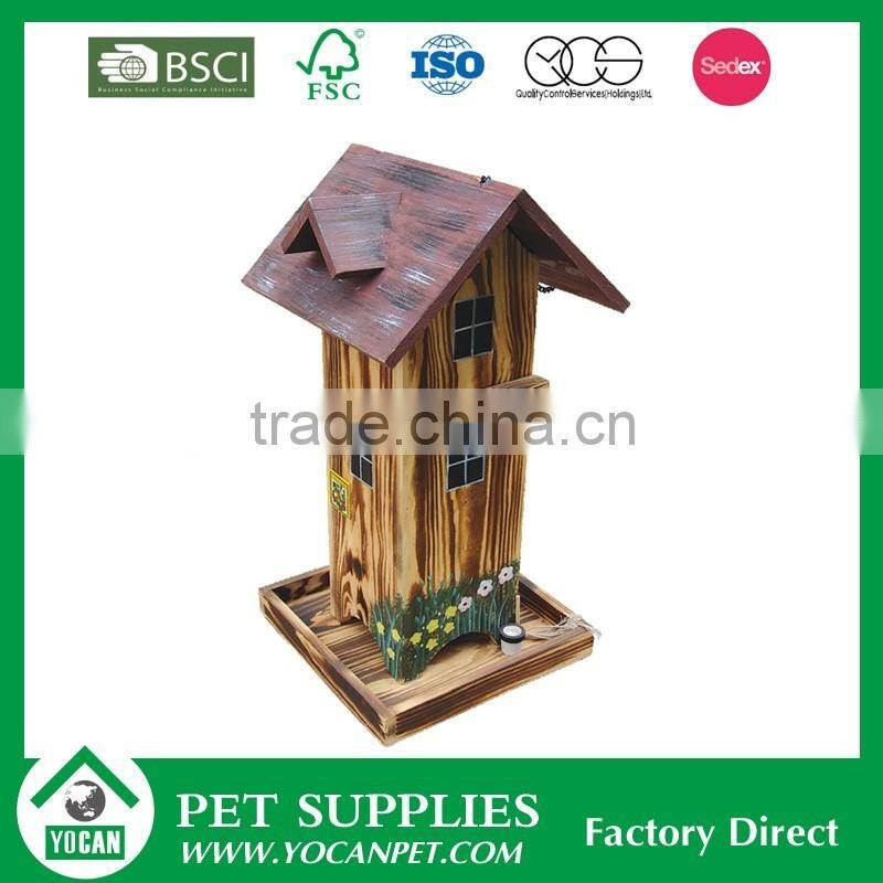 humming wooden bird feeder