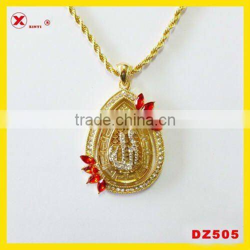 Gold pendent wholesale initial pendent jewelry for muslim allah pendent