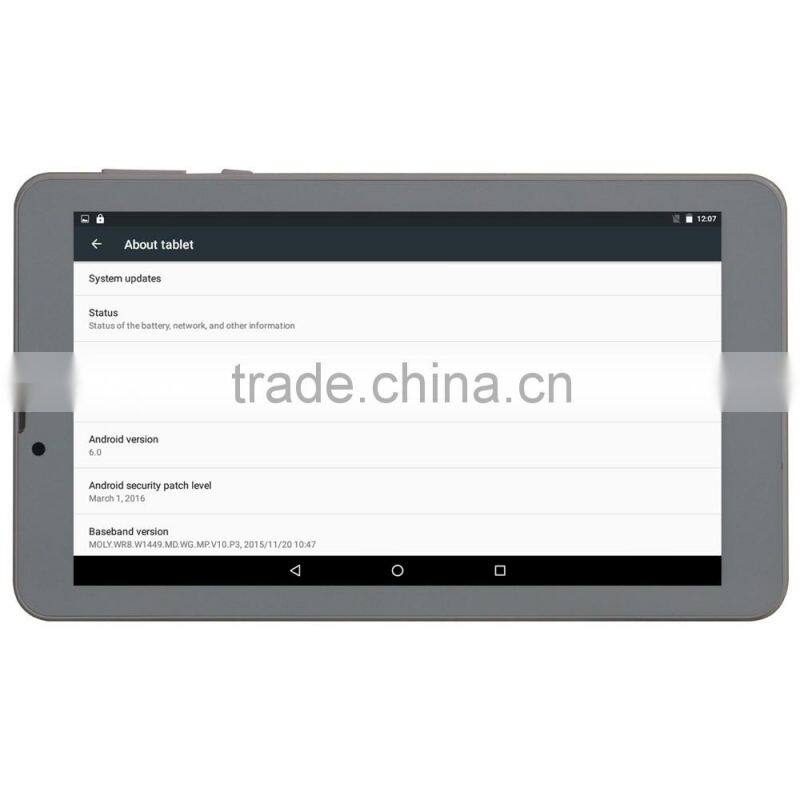 7" 3G Phone Calling Tablet PC Android 6.0 MTK8321 QuadCore GPS BT FM 1/8GB IPS 1026*600 Screen Dual 2MP Camera Tablet PC Android