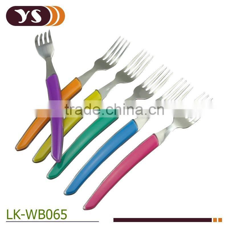 6pcs plastic handle steak fork set