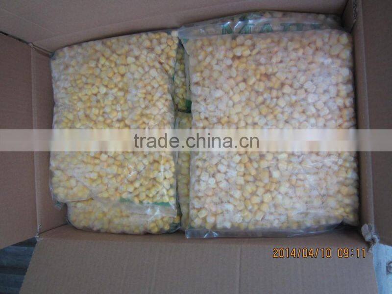 Non-GMO frozen sweet corn kernels IQF sweet corn kernels