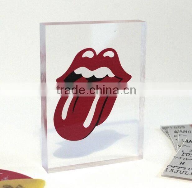 acrylic logo block display stand for shop