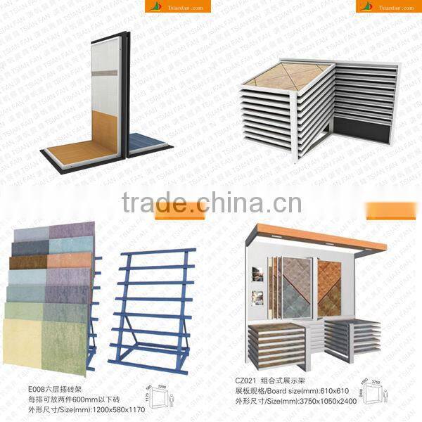 CF114 Ceramic tile fair booth mdf stands / page turning type rack
