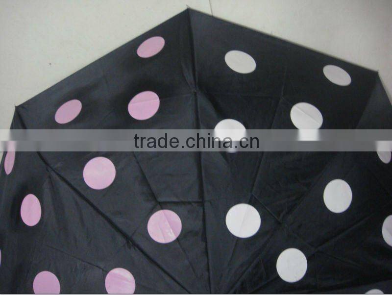 F01B solid color cute 3 folding color changing umbrella