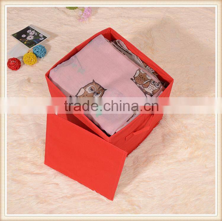 Non woven fabric foldable closet storage box without lid