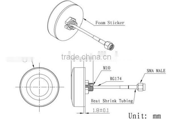 Low Noise Screw mounting GPS Active antenna 2.2~5V