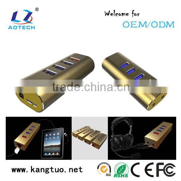 new full aluminum 4 ports 3.0 usb hub